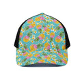 Aloha Summer Pineapple Pattern Print Black Mesh Trucker Hat