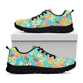 Aloha Summer Pineapple Pattern Print Black Running Shoes