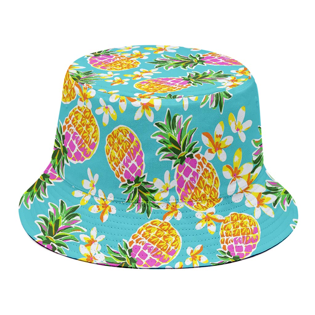 Aloha Summer Pineapple Pattern Print Bucket Hat