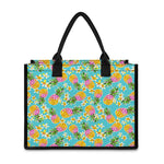 Aloha Summer Pineapple Pattern Print Canvas Tote Bag
