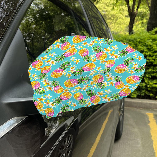 Aloha Summer Pineapple Pattern Print Car Side Mirror Covers