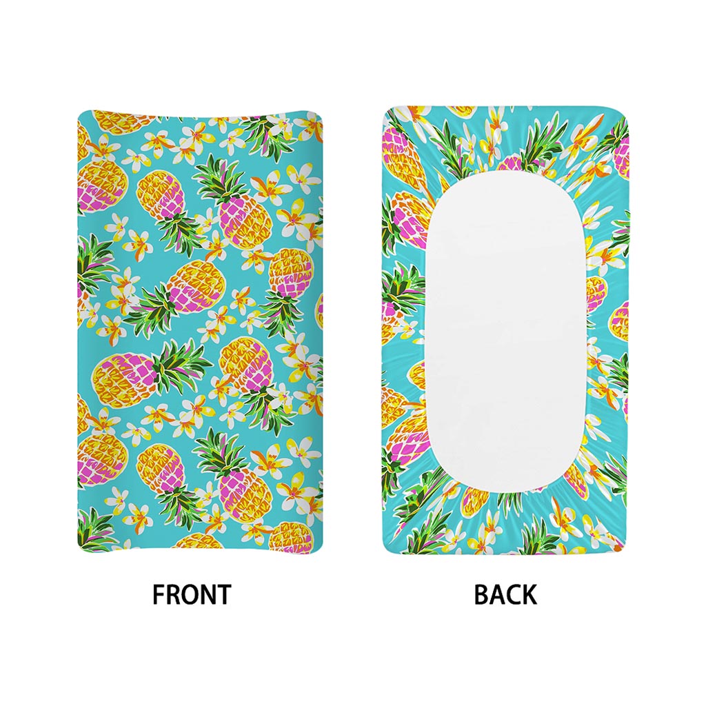 Aloha Summer Pineapple Pattern Print Changing Pad Cover