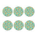 Aloha Summer Pineapple Pattern Print Coaster Set