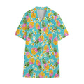 Aloha Summer Pineapple Pattern Print Cotton Hawaiian Shirt