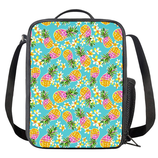 Aloha Summer Pineapple Pattern Print Crossbody Lunch Bag