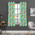 Aloha Summer Pineapple Pattern Print Grommet Curtain Panels