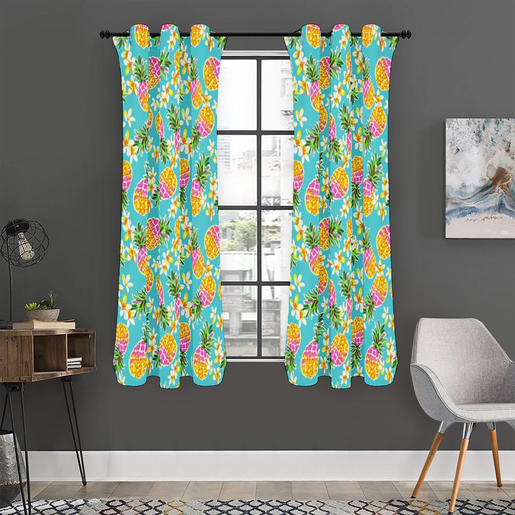 Aloha Summer Pineapple Pattern Print Curtain