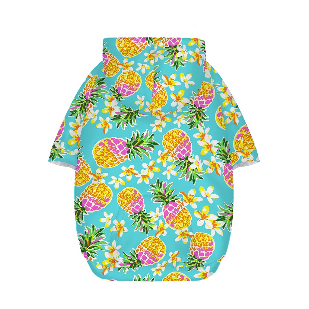 Aloha Summer Pineapple Pattern Print Dog Zip Up Hoodie