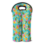 Aloha Summer Pineapple Pattern Print Double Neoprene Wine Tote