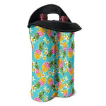 Aloha Summer Pineapple Pattern Print Double Neoprene Wine Tote