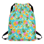 Aloha Summer Pineapple Pattern Print Drawstring Backpack