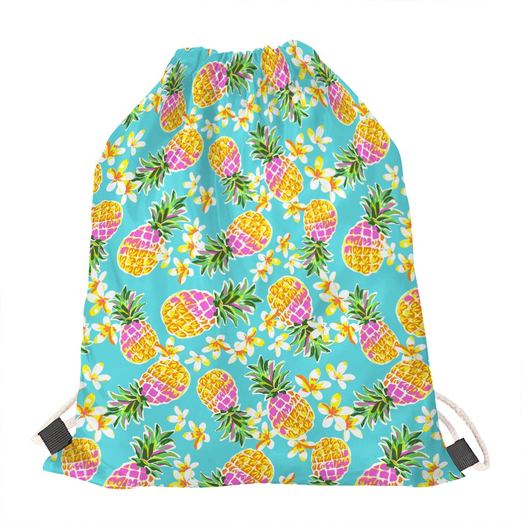 Aloha Summer Pineapple Pattern Print Drawstring Bag