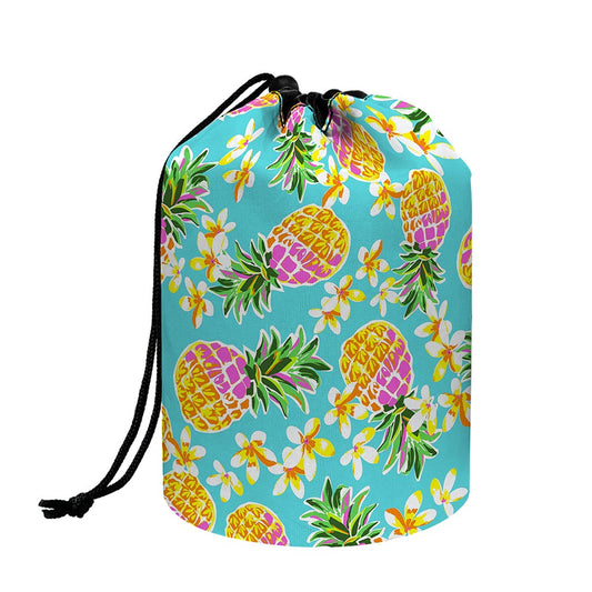 Aloha Summer Pineapple Pattern Print Drawstring Makeup Bag