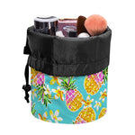 Aloha Summer Pineapple Pattern Print Drawstring Makeup Bag