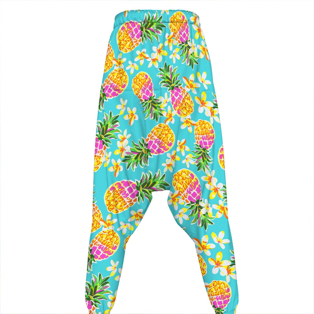 Aloha Summer Pineapple Pattern Print Hammer Pants