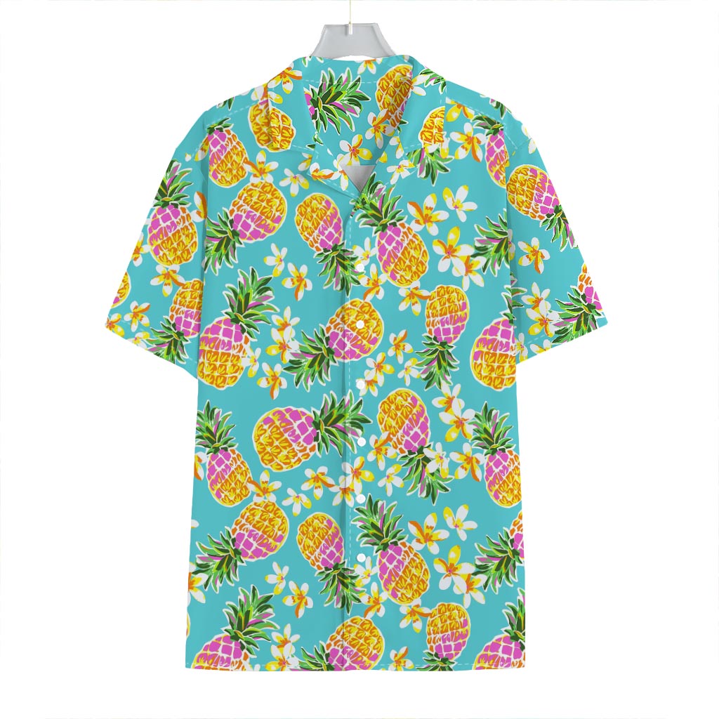 Aloha Summer Pineapple Pattern Print Hawaiian Shirt