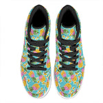 Aloha Summer Pineapple Pattern Print High Top Leather Sneakers