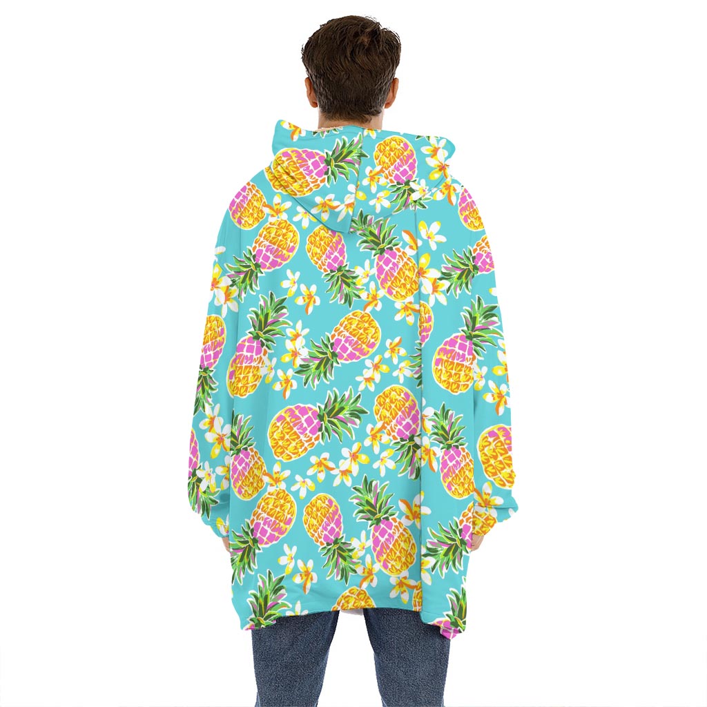 Aloha Summer Pineapple Pattern Print Hoodie Blanket