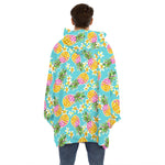 Aloha Summer Pineapple Pattern Print Hoodie Blanket