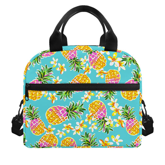Aloha Summer Pineapple Pattern Print Insulated Lunch Bag