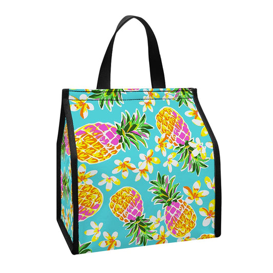 Aloha Summer Pineapple Pattern Print Insulated Lunch Tote