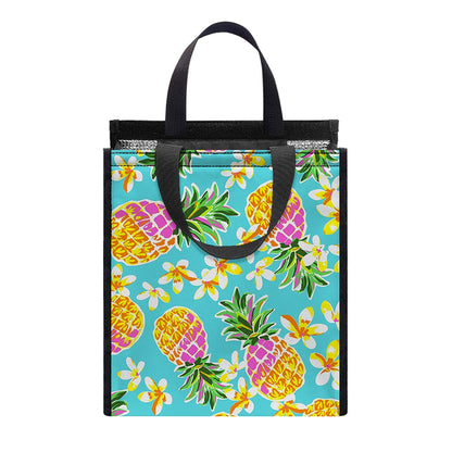 Aloha Summer Pineapple Pattern Print Insulated Lunch Tote