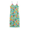 Aloha Summer Pineapple Pattern Print Jersey Midi Cami Dress