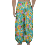 Aloha Summer Pineapple Pattern Print Lantern Pants