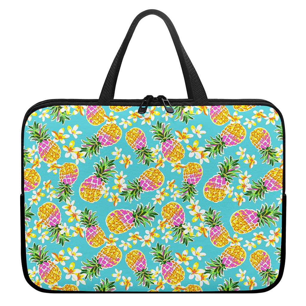 Aloha Summer Pineapple Pattern Print Laptop Sleeve With Handle
