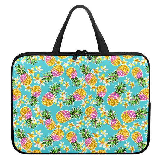 Aloha Summer Pineapple Pattern Print Laptop Sleeve With Handle