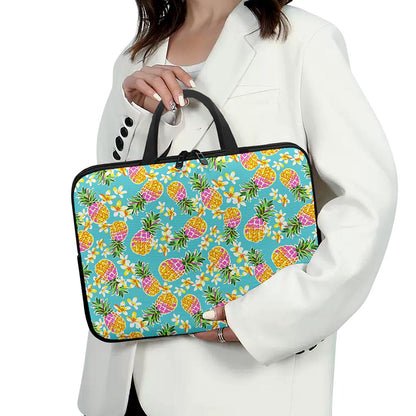 Aloha Summer Pineapple Pattern Print Laptop Sleeve With Handle