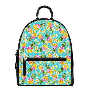 Aloha Summer Pineapple Pattern Print Leather Backpack