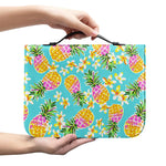Aloha Summer Pineapple Pattern Print Leather Bible Cover