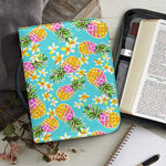 Aloha Summer Pineapple Pattern Print Leather Bible Cover