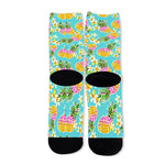 Aloha Summer Pineapple Pattern Print Long Socks