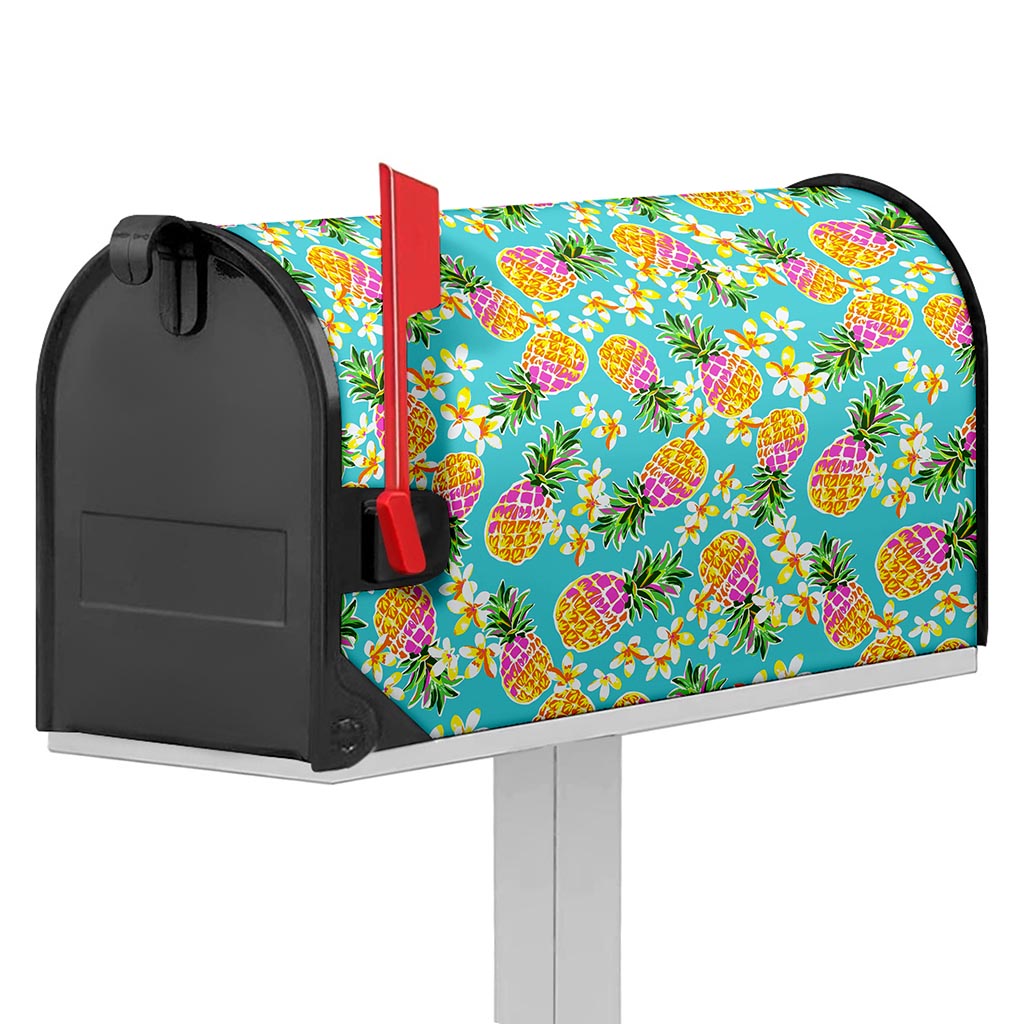 Aloha Summer Pineapple Pattern Print Mailbox Cover