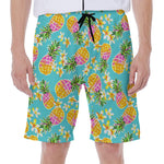 Aloha Summer Pineapple Pattern Print Men's Beach Shorts