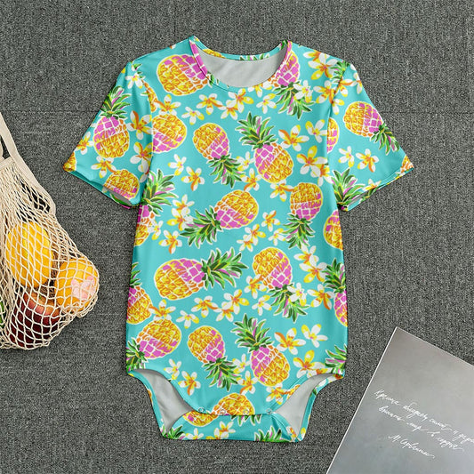 Aloha Summer Pineapple Pattern Print Men's Bodysuit
