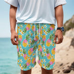Aloha Summer Pineapple Pattern Print Men's Cargo Shorts