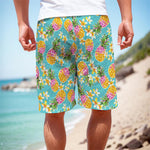 Aloha Summer Pineapple Pattern Print Men's Cargo Shorts