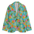 Aloha Summer Pineapple Pattern Print Men's Cotton Blazer