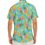 Aloha Summer Pineapple Pattern Print Men's Deep V-Neck Shirt