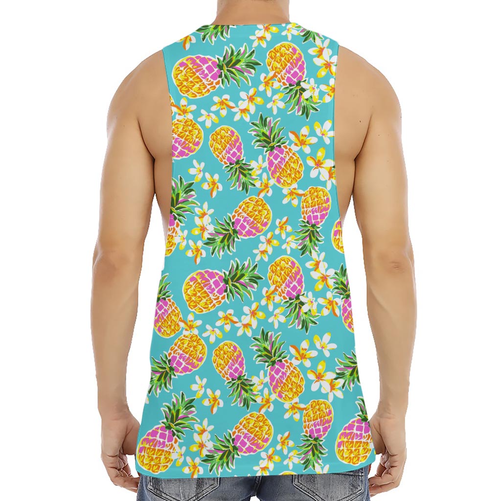 Aloha Summer Pineapple Pattern Print Men's Muscle Tank Top