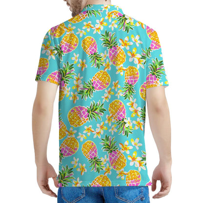 Aloha Summer Pineapple Pattern Print Men's Polo Shirt