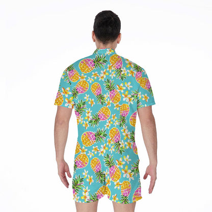 Aloha Summer Pineapple Pattern Print Men's Rompers