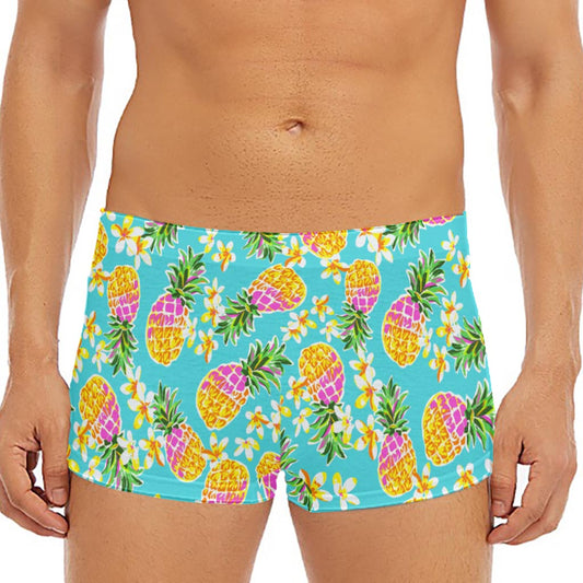 Aloha Summer Pineapple Pattern Print Men's Short Boxer Briefs