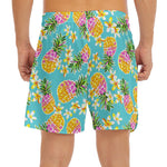 Aloha Summer Pineapple Pattern Print Men's Split Running Shorts