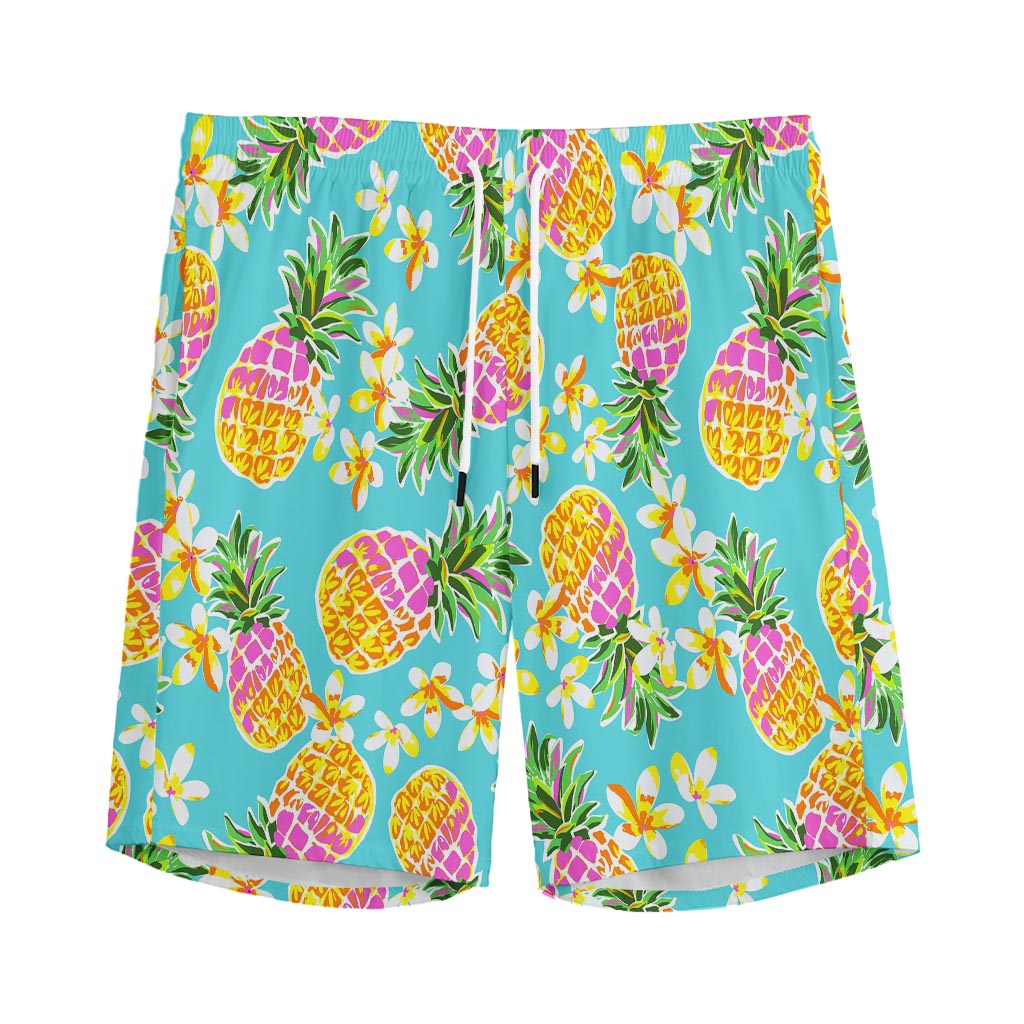 Aloha Summer Pineapple Pattern Print Men's Sports Shorts
