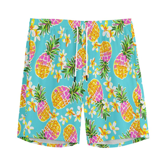 Aloha Summer Pineapple Pattern Print Men's Sports Shorts