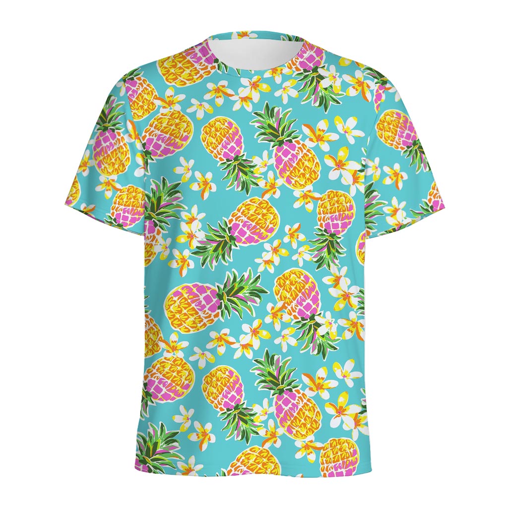 Aloha Summer Pineapple Pattern Print Men's Sports T-Shirt